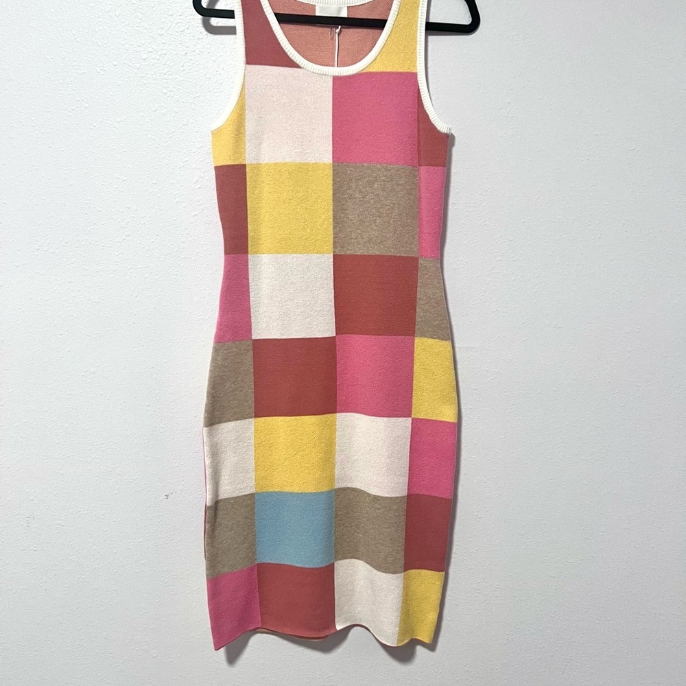 NEW ANDREE BY UNIT Multicolored Sleeveless Sheath Mini Dress MEDIUM